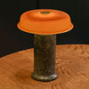 Lampe à poser d'extérieur LED Trip No. 2 en verre, vert foncé marbré et ambre brillant, Ø 18 cm, IP44