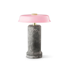 Lampe à poser d'extérieur LED rechargeable Trip No. 2 en verre, gris clair marbré et rosé brillant, Ø 18 cm, IP44