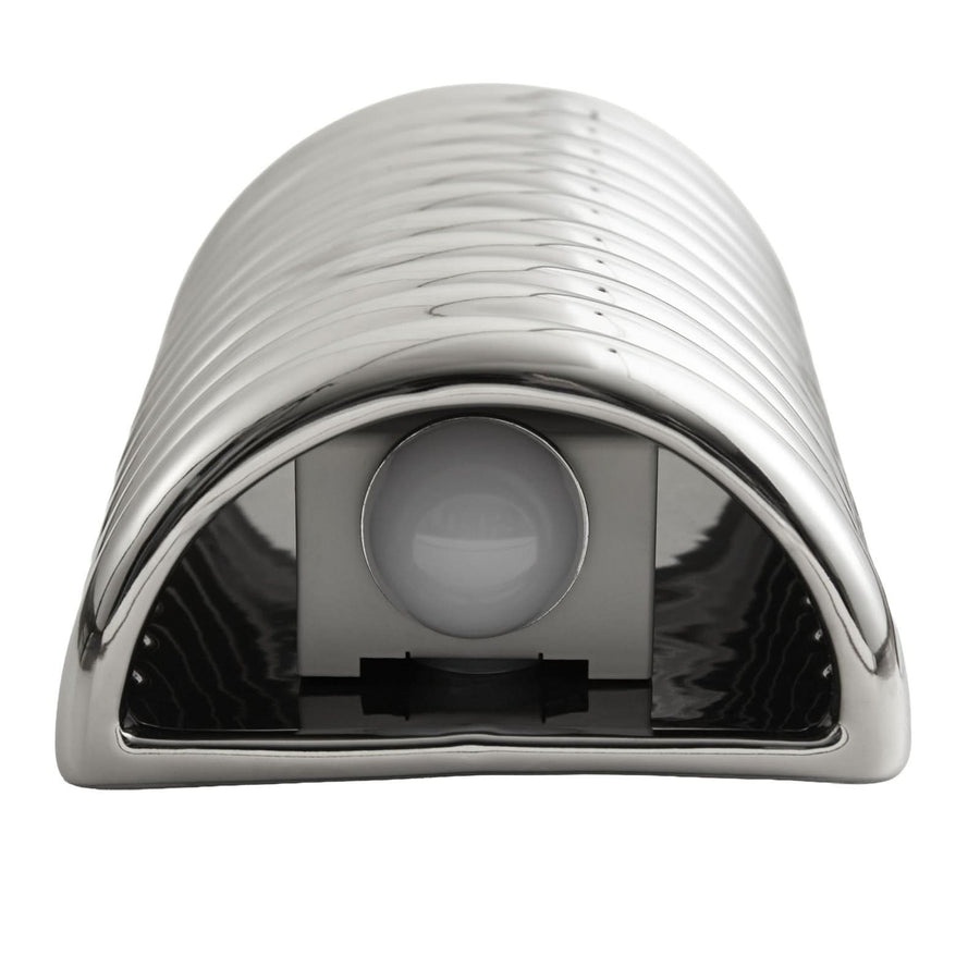 Applique murale LED Riff en céramique, argenté brillant, hauteur 25 cm
