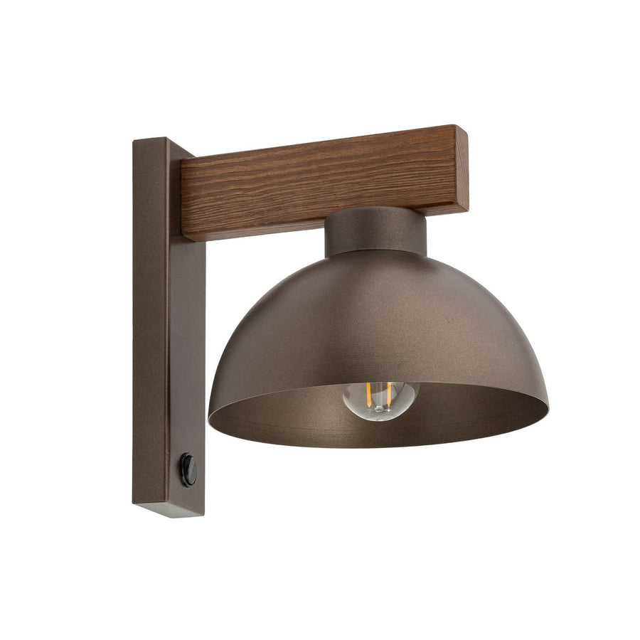 Applique murale Oslo en bois, marron, hauteur 20 cm