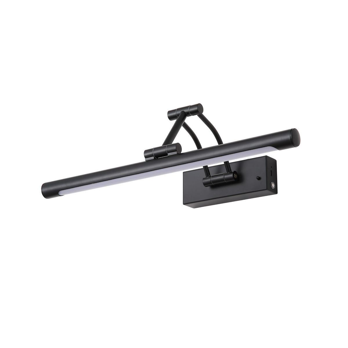 Applique murale LED rechargeable Herron en acier, noir mat et blanc, hauteur 5,5 cm
