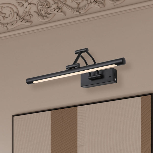 Applique murale LED rechargeable Herron en acier, noir mat et blanc, hauteur 5,5 cm