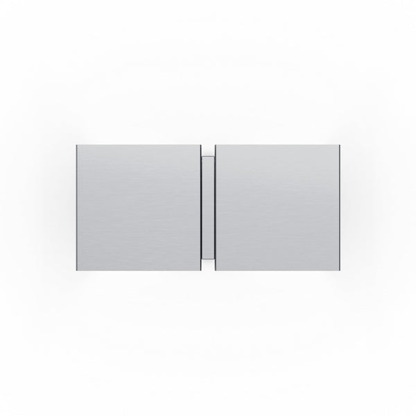 Applique murale CG Square en acier, aluminium brossé, 2 lumières, hauteur 10 cm
