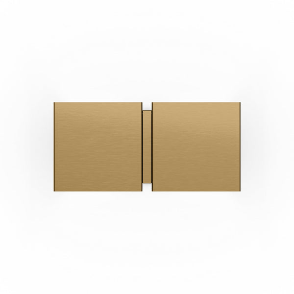 Applique murale CG Square en acier, beige brossé, 2 lumières, hauteur 10 cm