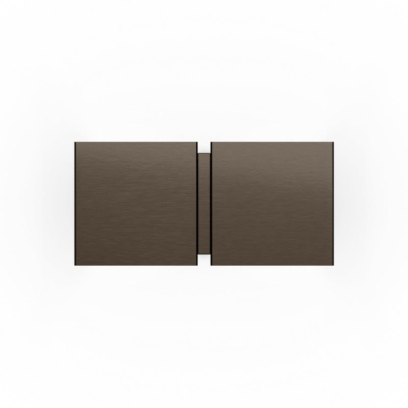 Applique murale CG Square en acier, bronze, 2 lumières, hauteur 10 cm