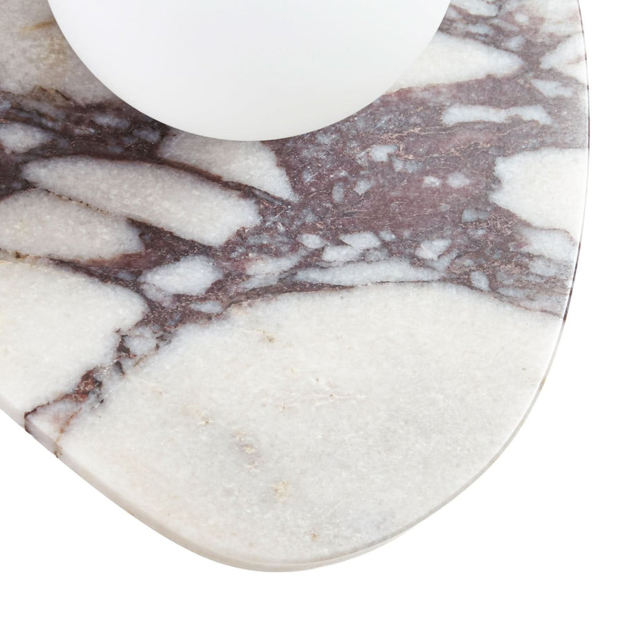 Applique murale Mavi en verre, blanc et noir marbré, hauteur 31,4 cm