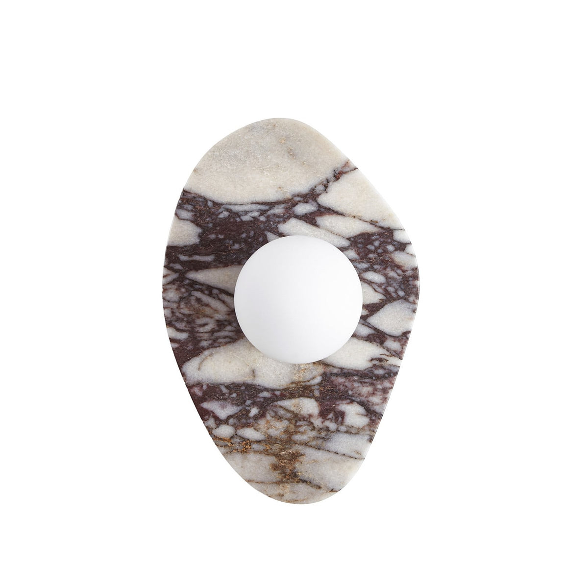 Applique murale Mavi en verre, blanc et noir marbré, hauteur 31,4 cm