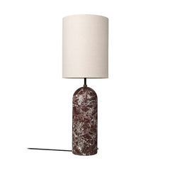 Lampadaire Gravity XL High en tissu, rouge foncé marbré et crème, 3 lumières, hauteur 135 cm