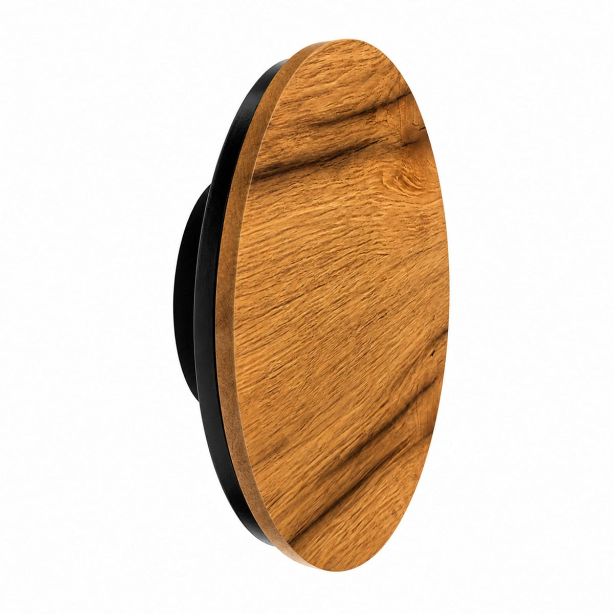 Applique murale LED Havana S en bois, noir mat, Ø 19 cm, IP44, 12 W, modèle 2