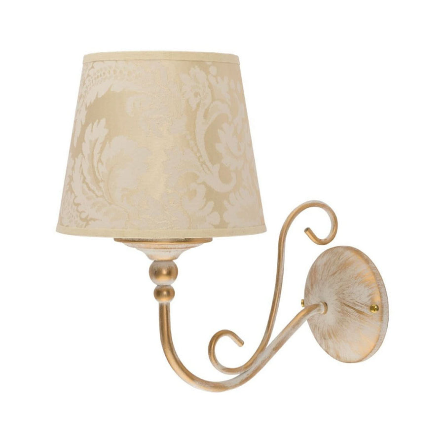 Applique murale Sofia Ecrie en verre, beige et doré, hauteur 25 cm