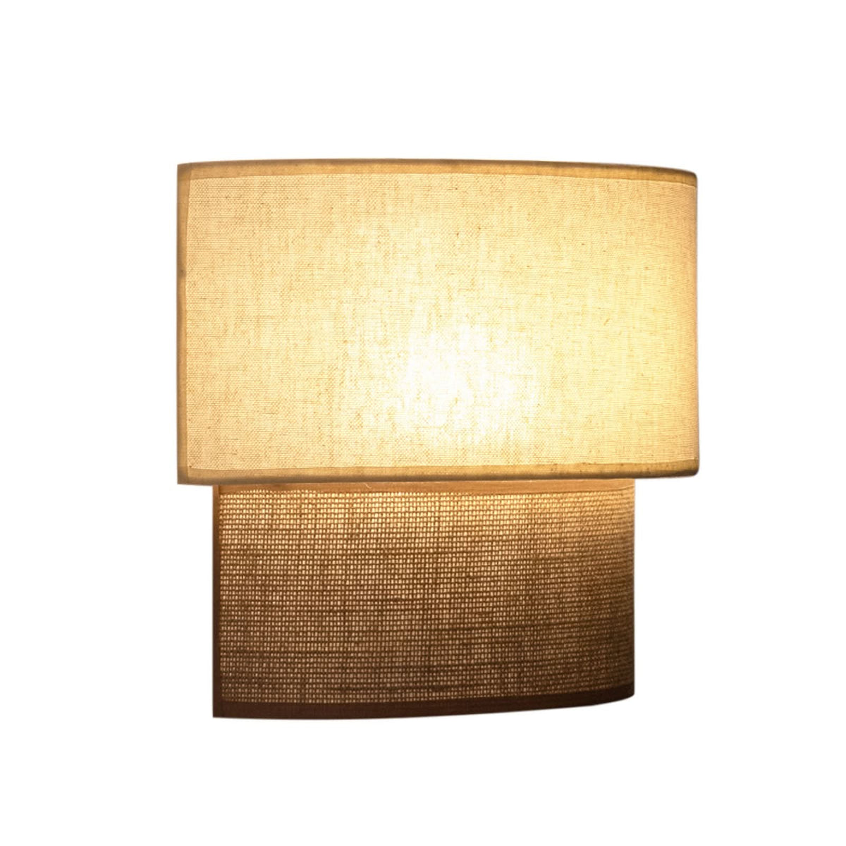 Applique murale Boho en tissu, marron et blanc, hauteur 21,5 cm