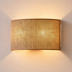 Applique murale Nature en tissu, marron, 2 lumières, hauteur 16 cm