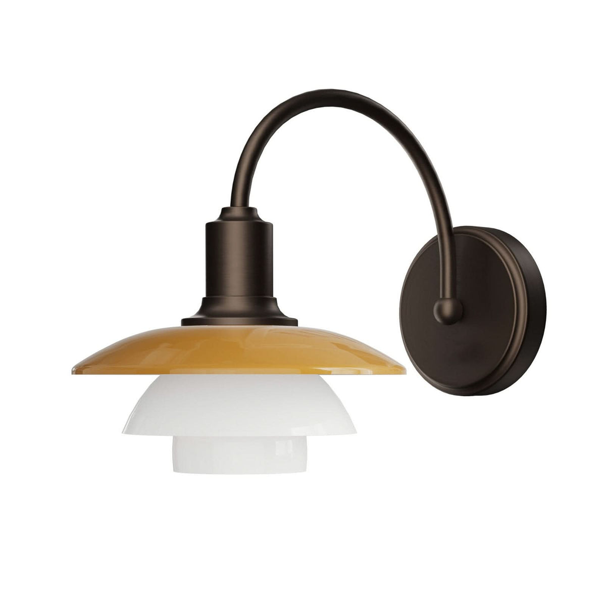 Applique murale PH 2/2 en laiton, ambre, hauteur 23,6 cm, 40 W, modèle 3