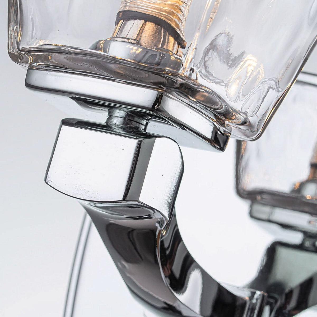 Applique murale Marant en verre, chromé poli et transparent, Ø 12,7 cm, IP44