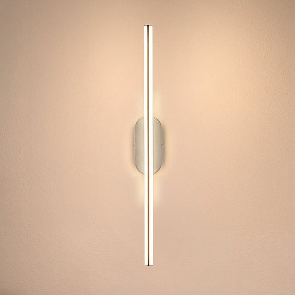 Applique murale LED Ruth en métal, gris clair et blanc, hauteur 60 cm