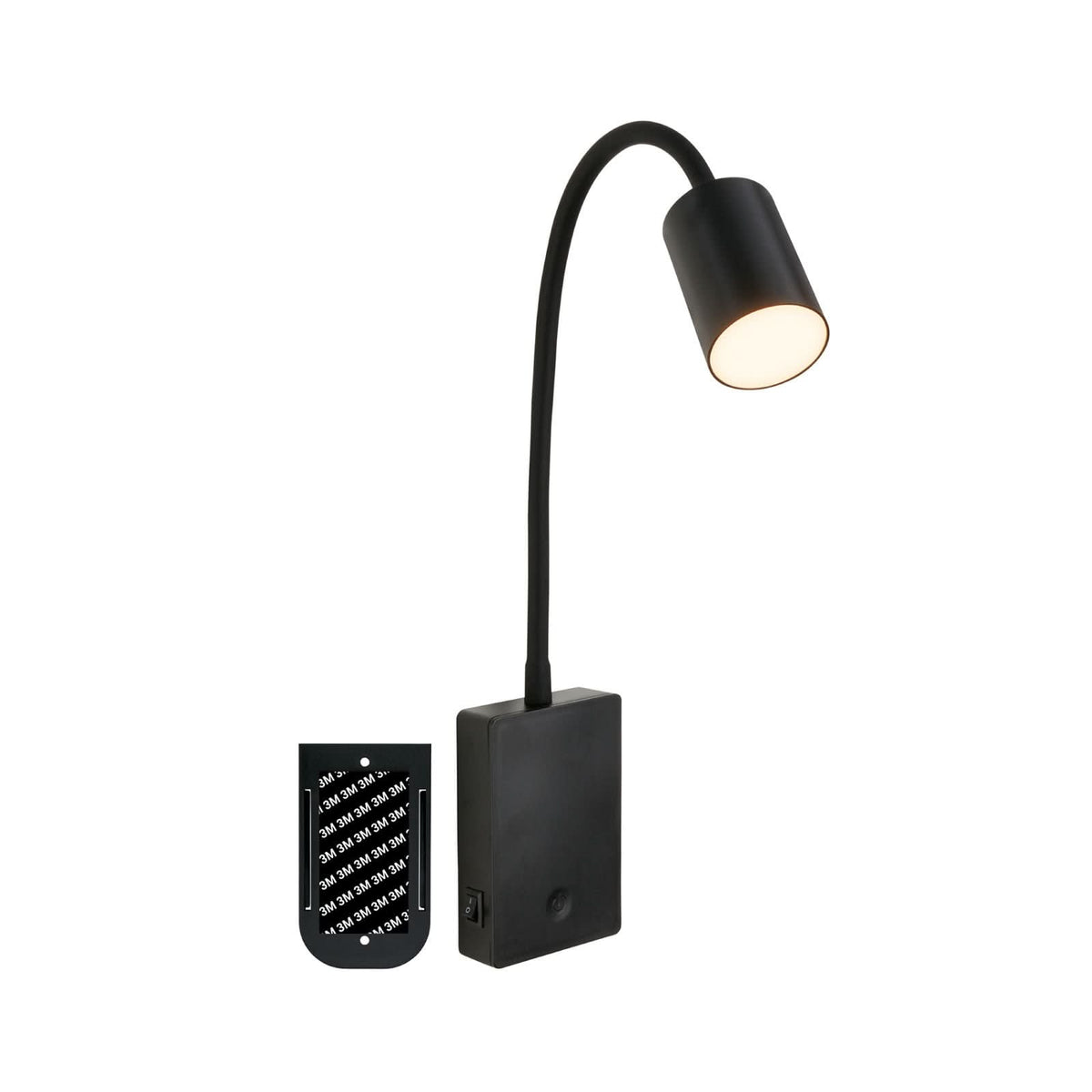 Applique murale LED rechargeable Brilo, noir, hauteur 51 cm