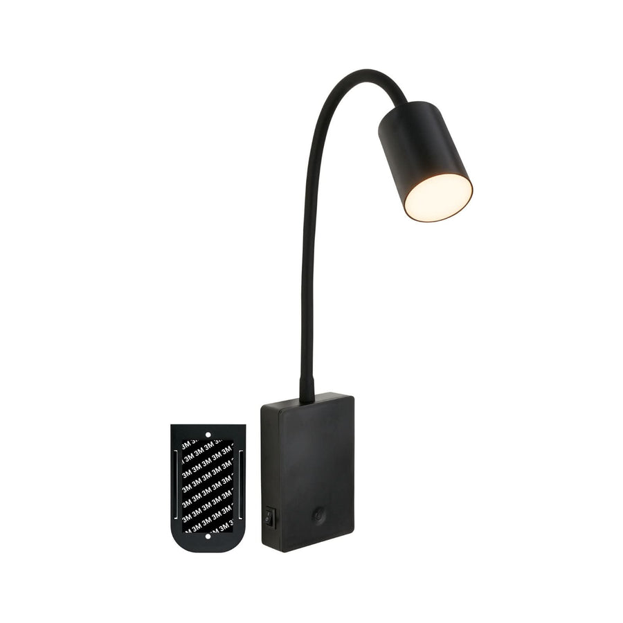 Applique murale LED rechargeable Brilo, noir, hauteur 51 cm