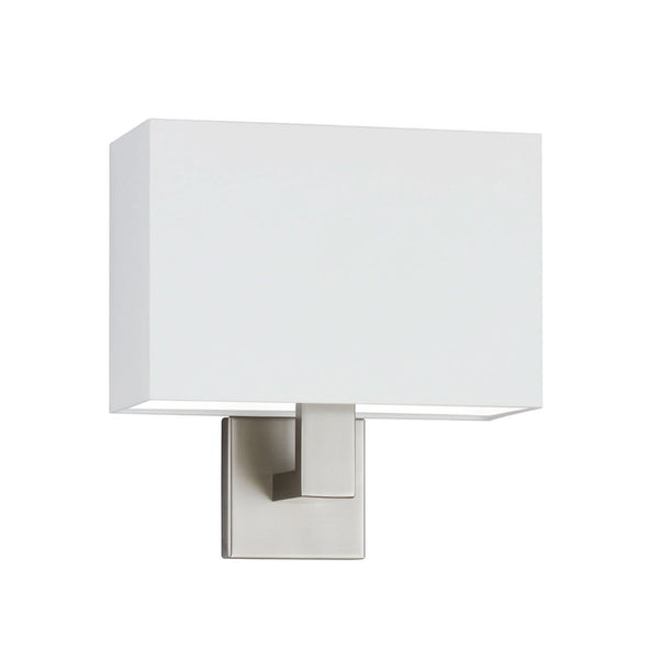 Applique murale Kea en tissu, nickel mat et blanc, hauteur 29,5 cm