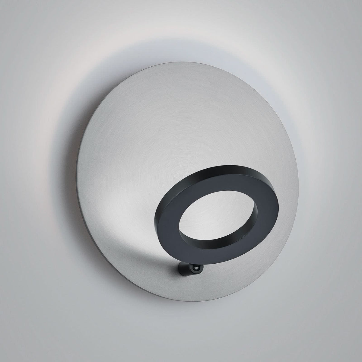 Applique murale LED Meggi en aluminium, nickel mat, Ø 30 cm