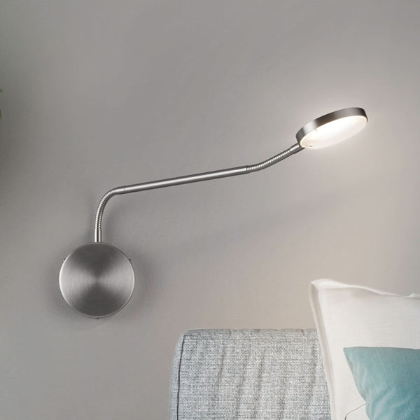 Applique murale LED Thea-W en aluminium, nickel