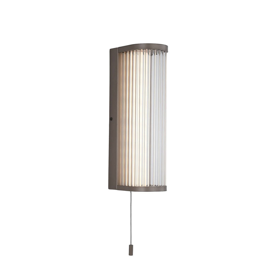 Applique murale LED Rue en verre, bronze, hauteur 35 cm, IP44