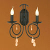 Applique murale Lisanne en verre, marron et transparent, 2 lumières, hauteur 45 cm