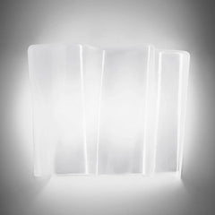Applique murale Logico Mini en verre, blanc, hauteur 22 cm