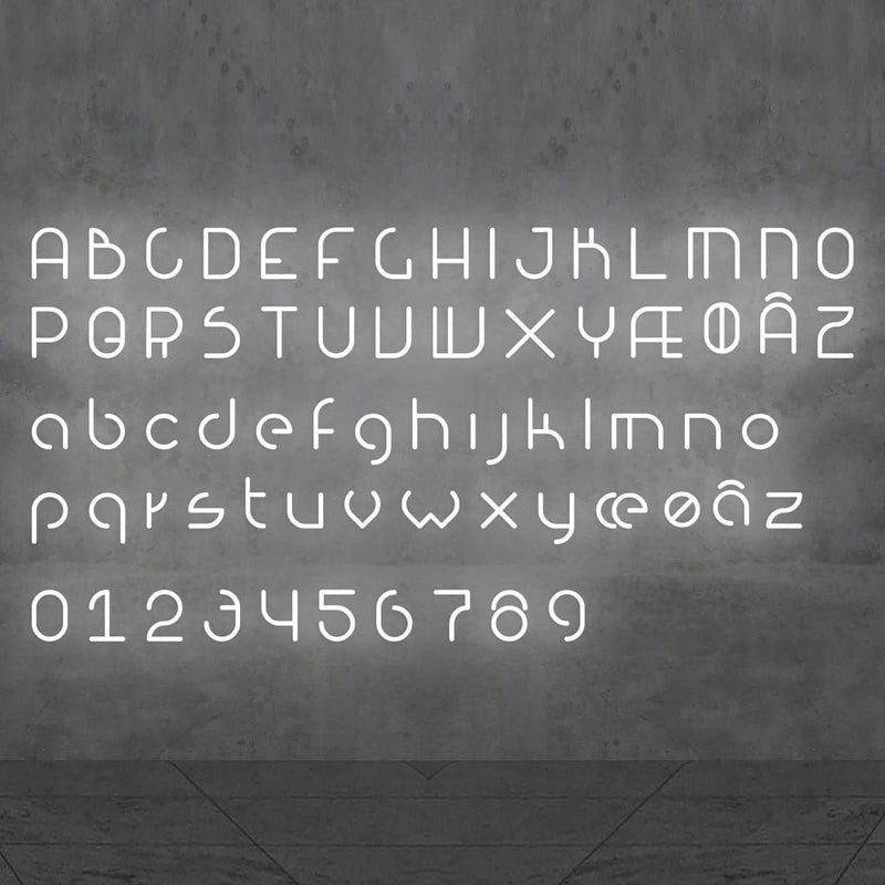 Applique murale LED Alphabet en aluminium, blanc, hauteur 95 cm, 3000 K, 21 W, largeur 65 cm, modèle 3