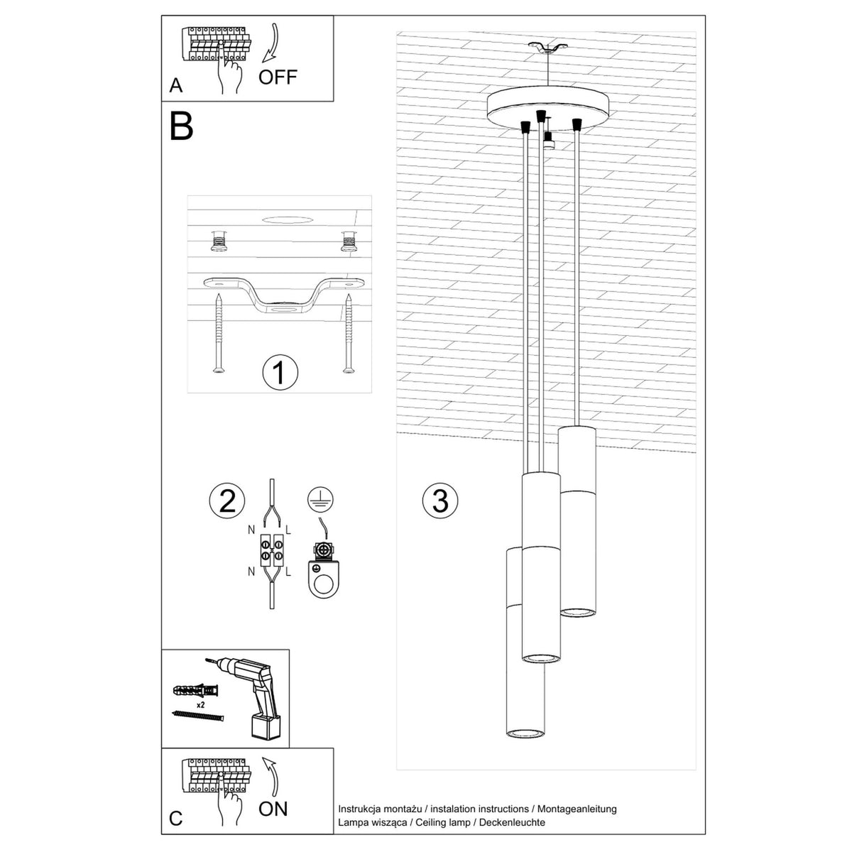 Lampe pendante BORGIO 3P