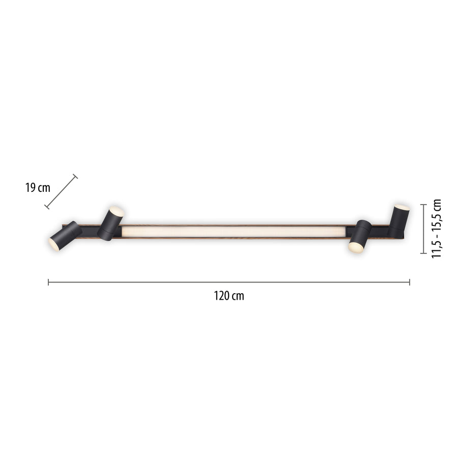 Plafonnier Pure-Lines bois naturel et noir