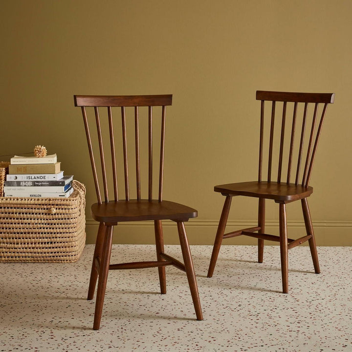 Alice'S Home - Lot De 2 Chaises Noyer À Barreaux En Bois D'Hévéa. Romie. L 50.8 X P 44.2 X H 90Cm. | Designix - Amazon    - https://designix.fr/