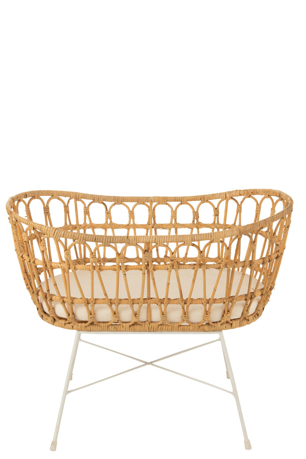 Berceau Bébé Rotin Métal Blanc | Sala