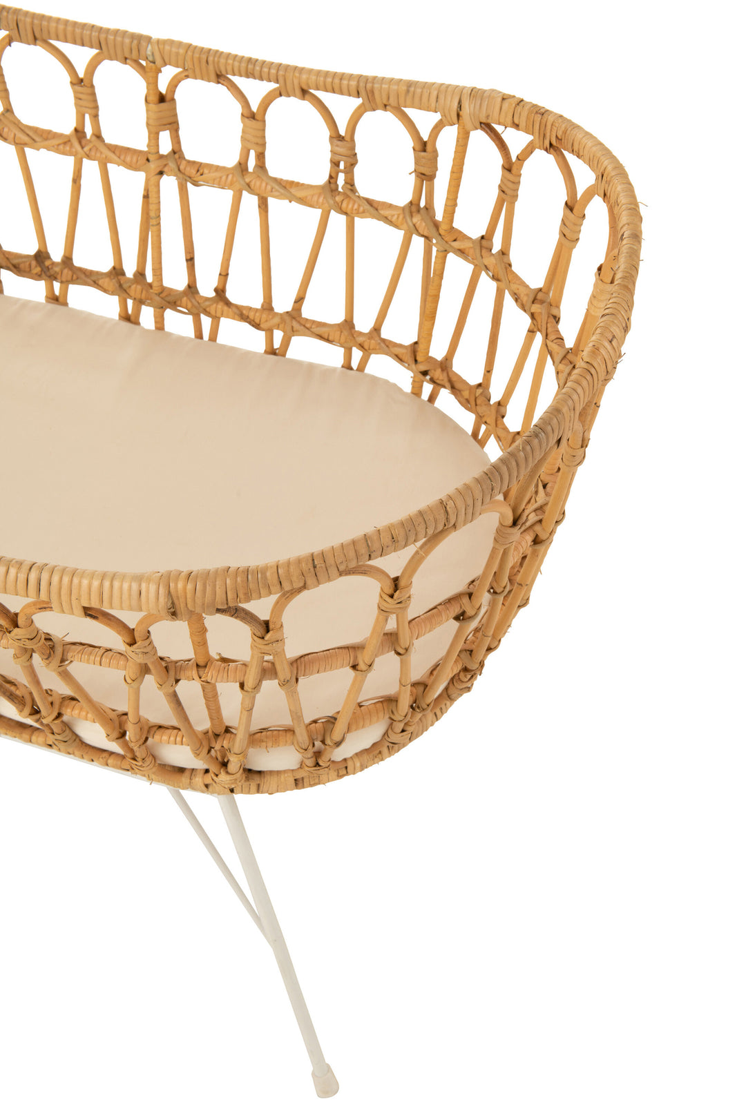 Berceau Bébé Rotin Métal Blanc | Sala