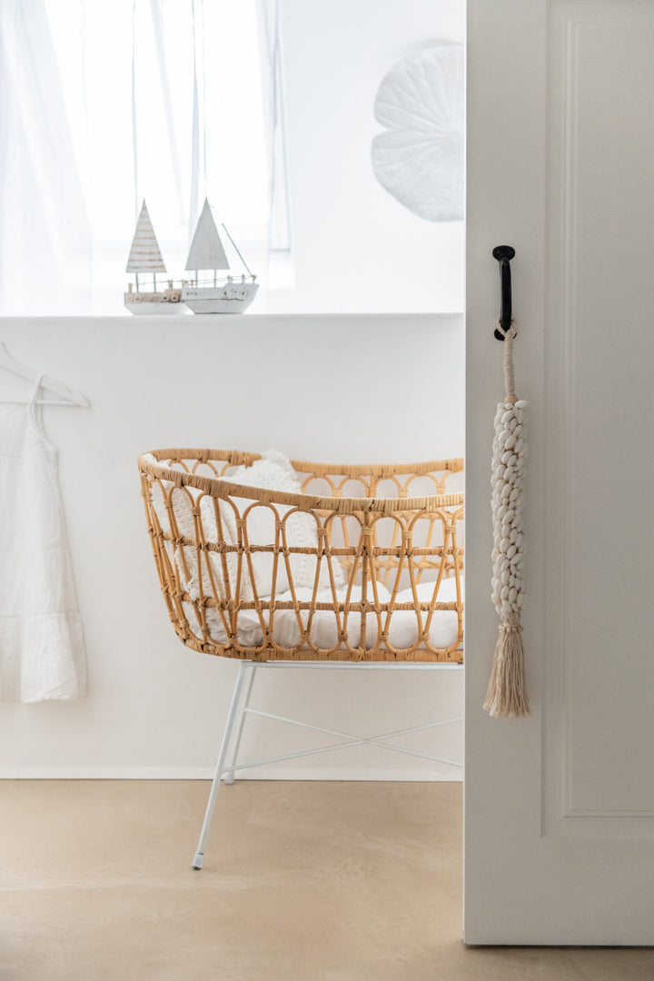 Berceau Bébé Rotin Métal Blanc | Sala