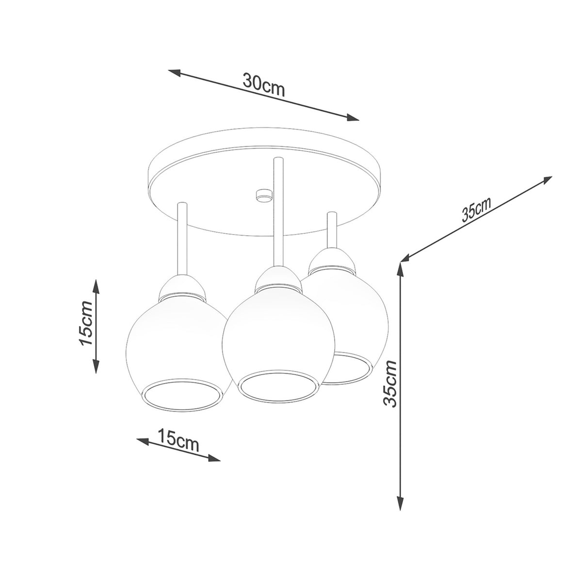 Lustre ALINO 3 noir