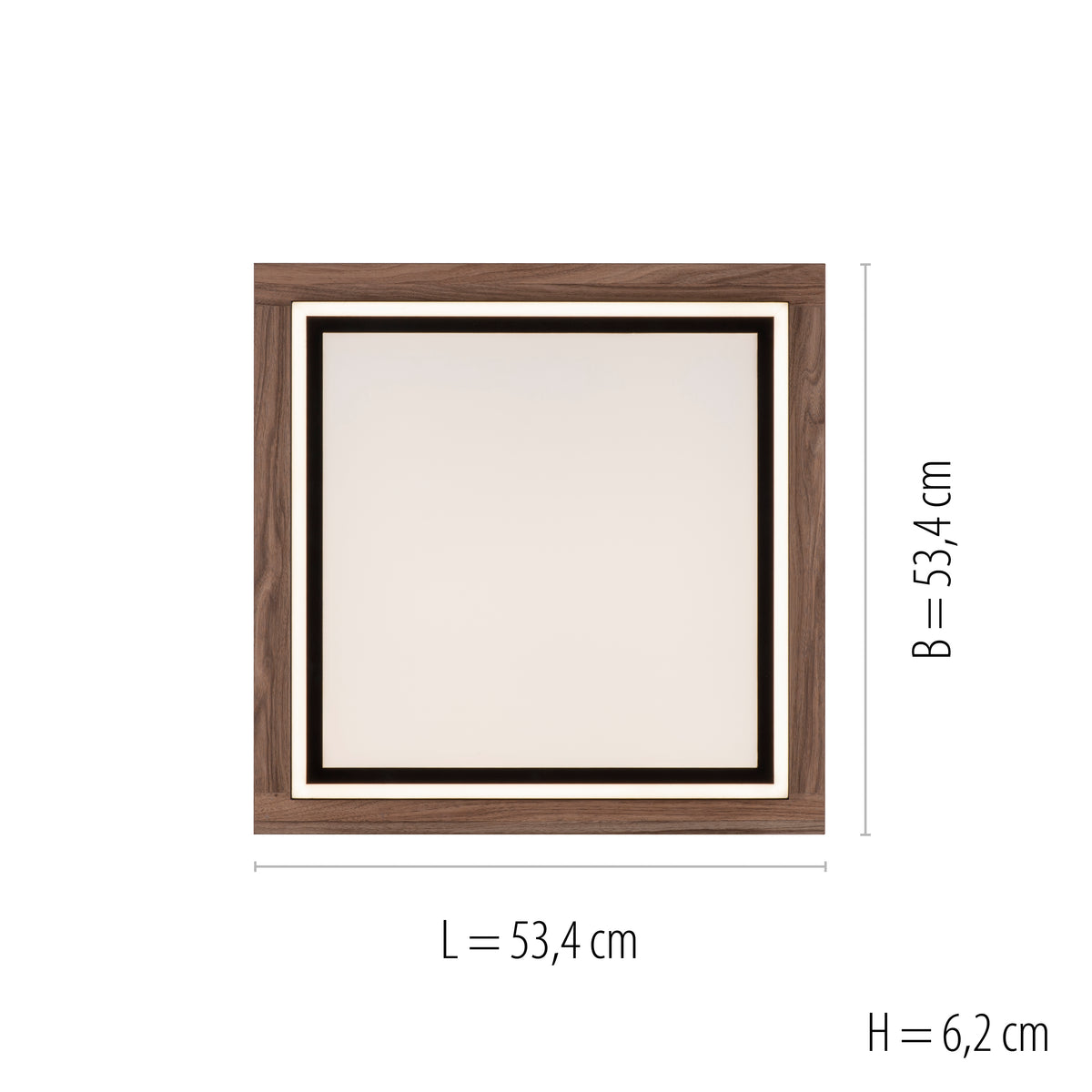 Plafonnier Palma bois, L 53,4 cm