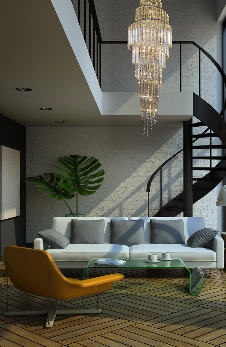 Suspension spirale en cristal
