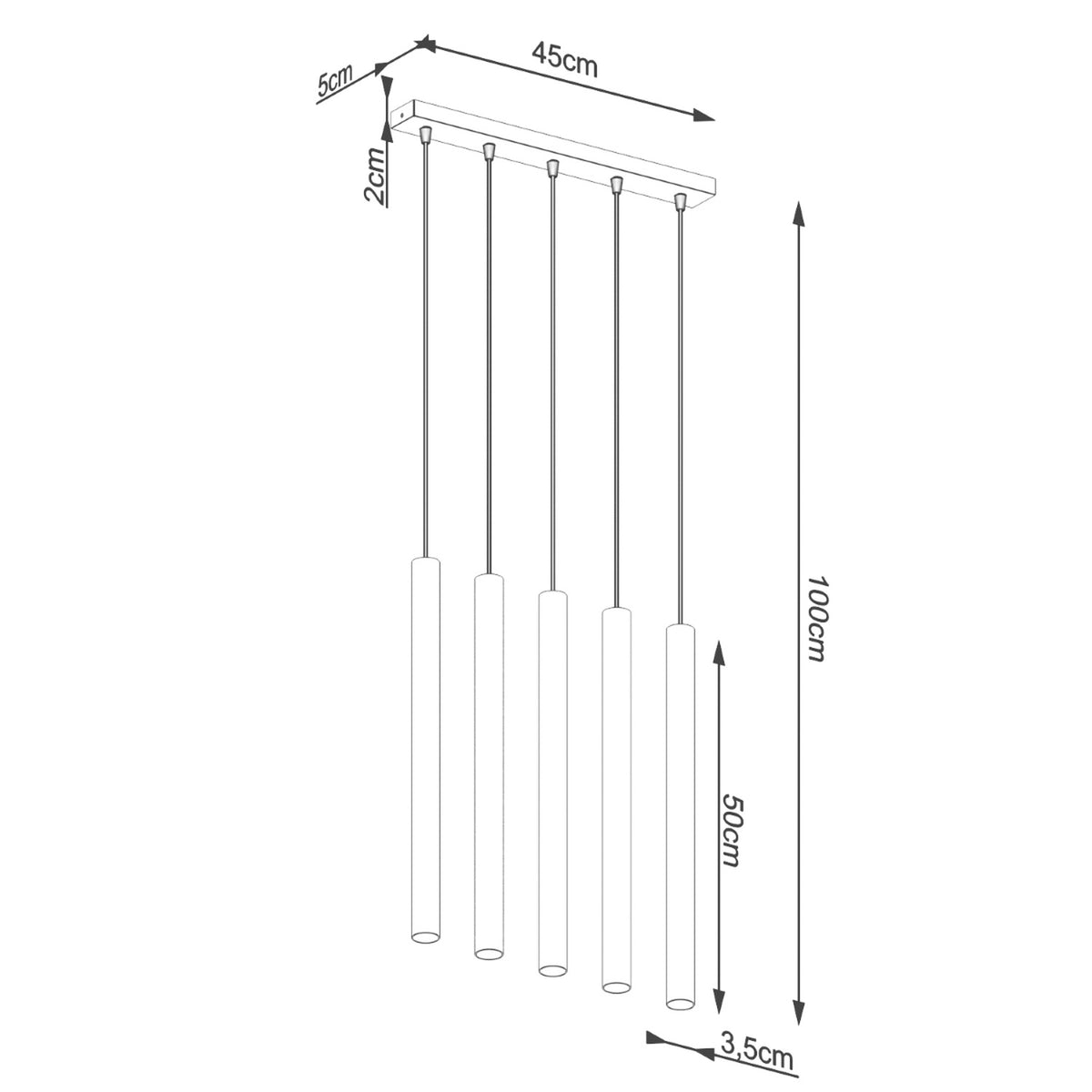 Lampe suspendue PASTELO 5L béton