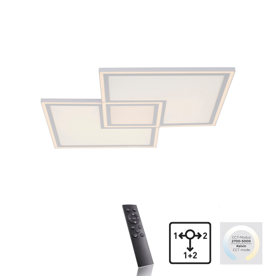 Plafonnier Edging blanc, H 67,7 cm