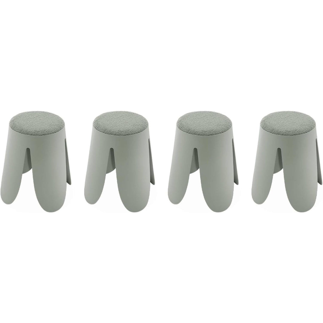 Alice'S Home - Set De 4 Tabourets Empilables Verts Céladon. Bouclette Texturée. Niki. Ø30 / 44 X H46Cm | Designix - Amazon    - https://designix.fr/