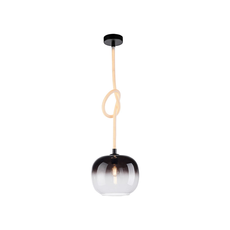 Suspension Luma noire et blanche, verre