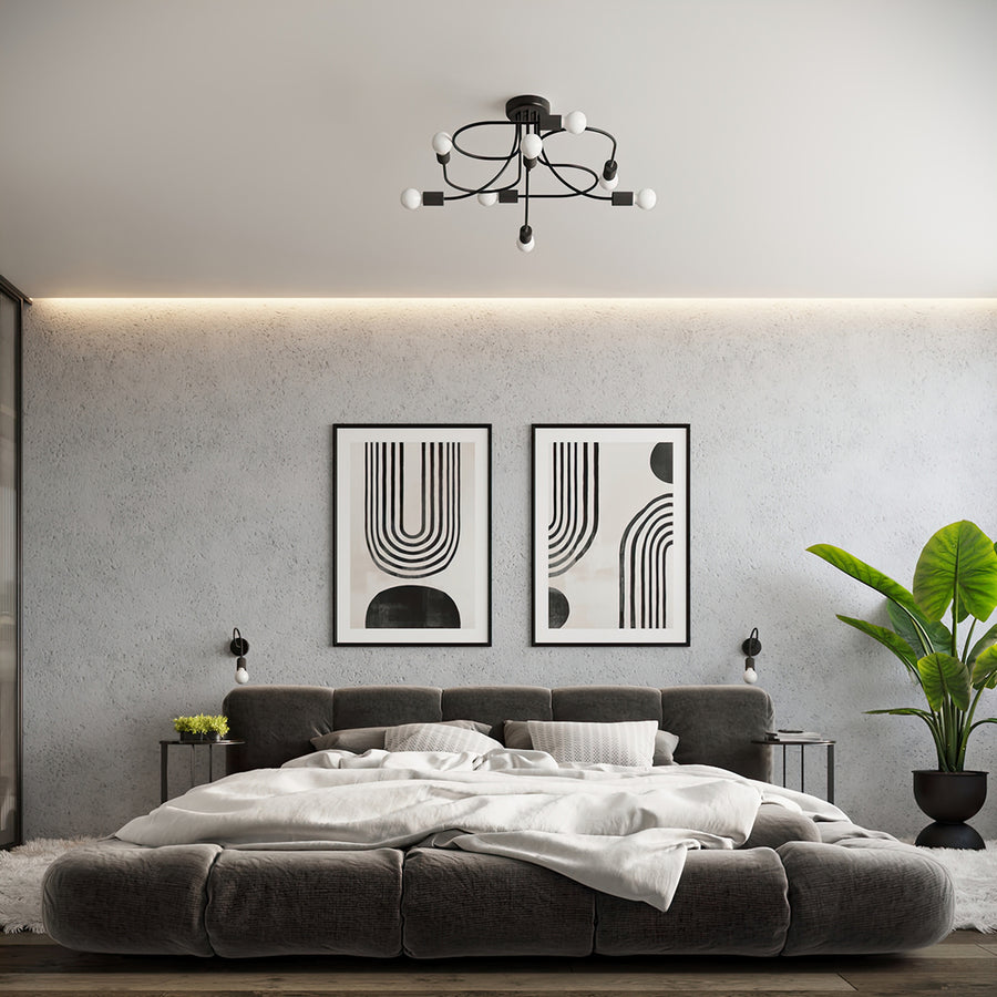 Lustre LEVAR 8 noir