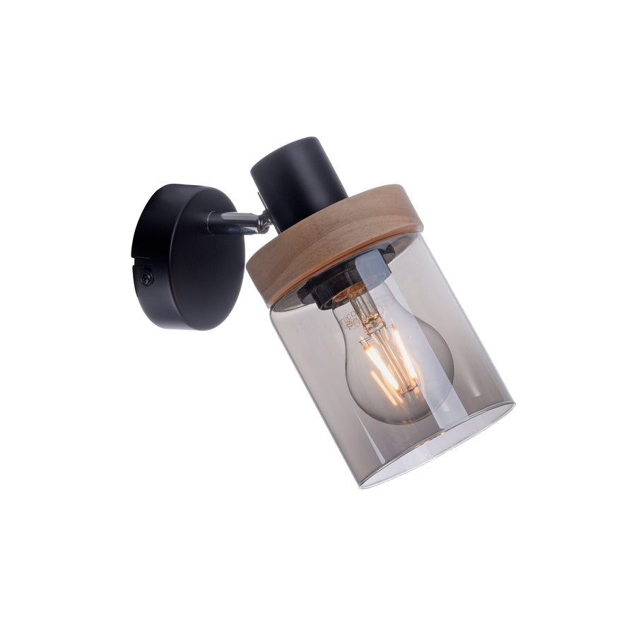 Vue isolée du luminaire orientable sur fond blanc, sans ampoule installée