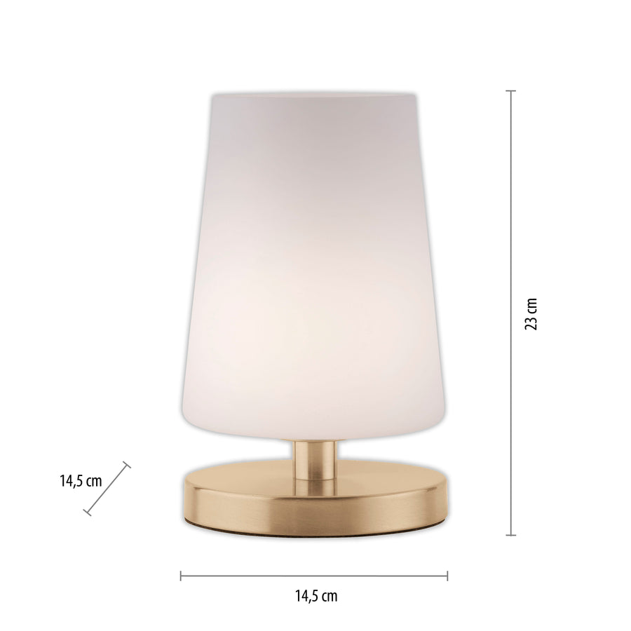 Lampe à poser Sonja laiton mat, verre