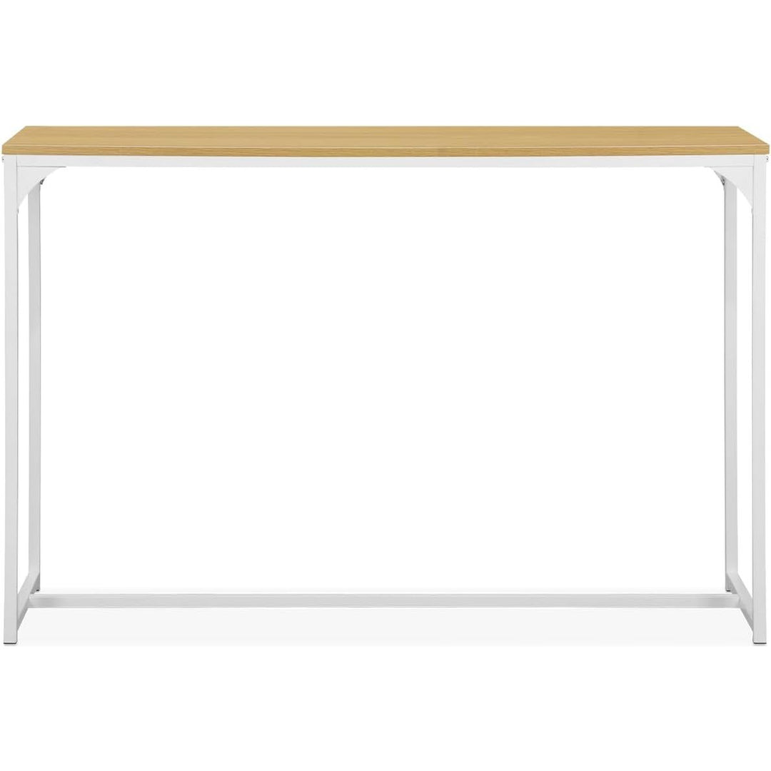 Alice'S Home - Console En Métal Blanc Mat Et Décor Bois. 120X39X79Cm - Loft - Table D'Appoint Avec 1 Barre De Renfort | Designix - Amazon    - https://designix.fr/