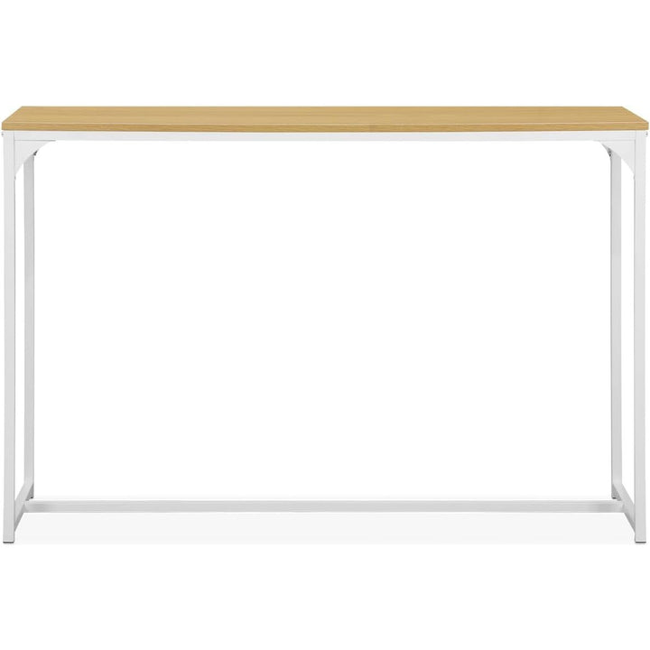 Alice'S Home - Console En Métal Blanc Mat Et Décor Bois. 120X39X79Cm - Loft - Table D'Appoint Avec 1 Barre De Renfort | Designix - Amazon    - https://designix.fr/