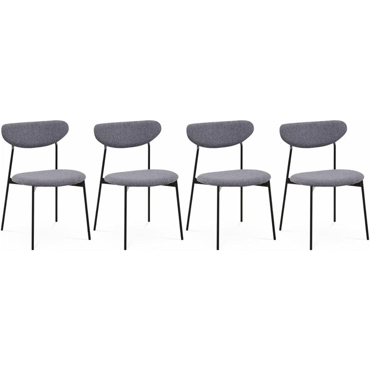 Alice'S Home - Lot De 4 Chaises - Arty - Scandinaves Et Vintage. Assise Et Dossier Gris Foncé. Pieds En Acier | Designix - Amazon    - https://designix.fr/