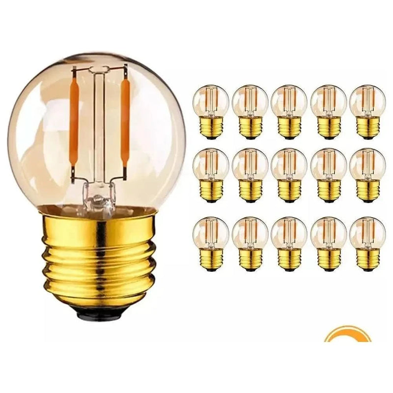15 ampoules LED Vintage Rondes E27 Blanc Chaud
