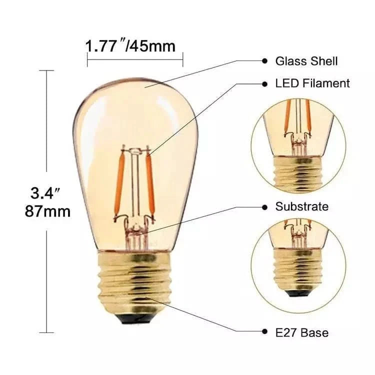 15 Grosses Ampoules LED Filament Dimmable Blanc Chaud