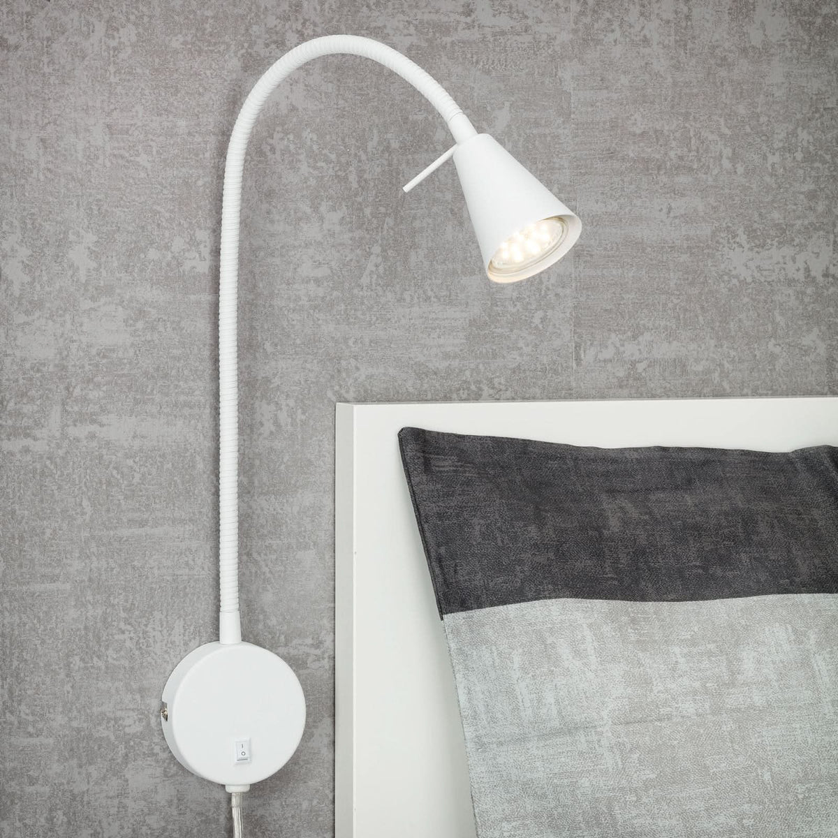 Applique murale Tusa en métal, blanc, hauteur 45 cm
